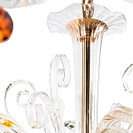 Люстра с 8-ю лампочками и изогнутыми прозрачными элементами из стекла Twisted Glass Candles Chandelier варинант исполнения - 3 | Loft Concept в Москве