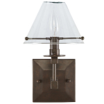 Бра с прозрачным стеклянным абажуром в форме конуса Bartolomeo Bronze варинант исполнения - 3 | Loft Concept в Москве