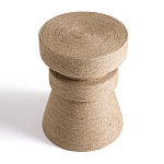 Приставной стол с отделкой из джута Juti D35 см варинант исполнения - 3 | Loft Concept в Москве