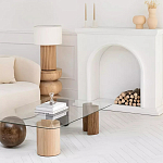 Дизайнерский журнальный стол с прозрачной столешницей и ножками в форме геометрических фигур Pytusin варинант исполнения - 3 | Loft Concept в Москве