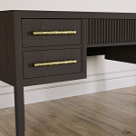 Большой Рабочий стол Primo с 5 выдвижными ящиками Темный орех варинант исполнения - 4 | Loft Concept в Москве