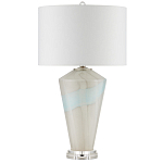 Настольная лампа стеклянная с тканевым абажуром Edges варинант исполнения - 4 | Loft Concept в Москве