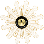 Часы настенные из металла в виде солнца с чёрным циферблатом Mirror Tower Clock варинант исполнения - 1 | Loft Concept в Москве