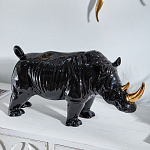 Статуэтка черный носорог с золотыми рогами Golden Horned Black Rhino варинант исполнения - 5 | Loft Concept в Москве