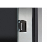 Шкаф-витрина цвета графит с полками и стеклянной дверью Strict Lines варинант исполнения - 4 | Loft Concept в Москве