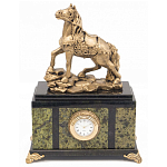Часы настольные из натурального камня с декором в виде коня Horse Stone Clock варинант исполнения - 1 | Loft Concept в Москве