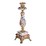 Подсвечник с цветочной росписью из фарфора с бронзовыми элементами Eden Garden варинант исполнения - 2 | Loft Concept в Москве