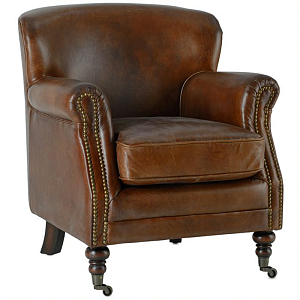 Кресло Norbert Armchair brown vintage натуральная кожа