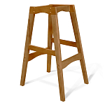 Барный стул со спинкой на 4-х деревянных ножках Сиреневый Велюр Ava Charm варинант исполнения - 4 | Loft Concept в Москве