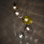 Люстра каскадная с 5-ю разноцветными стеклянными плафонами Kaleido варинант исполнения - 4 | Loft Concept в Москве