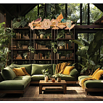 Люстра круглая на золотом каркасе с птичками и цветочным декором Miscellaneous herbs варинант исполнения - 10 | Loft Concept в Москве