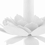 Торшер с декором в виде белого цветка магнолии на каркасе и черным абажуром White Magnolia варинант исполнения - 2 | Loft Concept в Москве