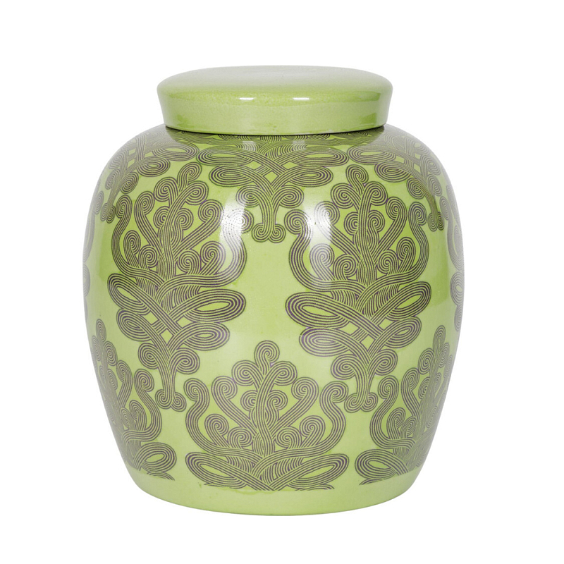 Банка с крышкой Porcelain Malachite Jar Зеленый в Москве | Loft Concept 