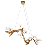 Люстра подвесная линейная с прозрачными стеклянными птичками на ветвях Serip Voa варинант исполнения - 4 | Loft Concept в Москве