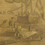 Обои ручная роспись Views of Italy Sepia варинант исполнения - 2 | Loft Concept в Москве