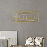 Люстра золотая из пересекающихся прямоугольных элементов Thin Intersecting Rectangles варинант исполнения - 3 | Loft Concept в Москве