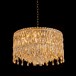 Люстра круглая с хрустальными подвесками на золотистом каркасе Roul Crystal Light варинант исполнения - 3 | Loft Concept в Москве