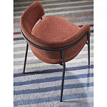 Стул полукруглый мягкий с буклированной обивкой Chair with Boucle Upholstery варинант исполнения - 5 | Loft Concept в Москве
