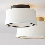 Потолочный светильник с круглым хлопковым абажуром Frosted Diffuser варинант исполнения - 2 | Loft Concept в Москве