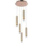 Подвесной светильник Metal Acrylic Tube Five Gold Hanging Lamp варинант исполнения - 2 | Loft Concept в Москве