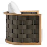 Дизайнерское уличное кресло из массива дерева с плетеной спинкой PALINFRASCA Armchair варинант исполнения - 7 | Loft Concept в Москве