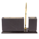 Настольный письменный набор из мрамора с часами и ручкой Marble Accessory варинант исполнения - 3 | Loft Concept в Москве