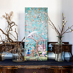 Постер на холсте в стиле шинуазри с изображением сада Chinoiserie Gazebo in the Imperial Garden Poster варинант исполнения - 4 | Loft Concept в Москве