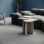 Стол журнальный бежево-серый из 3-х частей со столешницами в виде геометрических элементов MUND SIDE TABLE LIGHT MOCHA варинант исполнения - 1 | Loft Concept в Москве