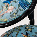 Стул из массива бука бирюзовый с изображением птиц в саду Turquoise Chinoiserie Bird Chair варинант исполнения - 2 | Loft Concept в Москве