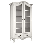 Шкаф книжный белый из массива бука с 5-ю полками и 2-мя ящиками в стиле прованс White Provence варинант исполнения - 1 | Loft Concept в Москве