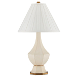 Настольная лампа с фактурным конусовидным абажуром и кожаным каркасом Malifis варинант исполнения - 4 | Loft Concept в Москве