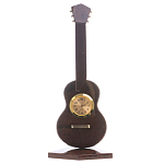 Часы настольные в виде гитары из натурального камня Обсидиан Stone Clock варинант исполнения - 3 | Loft Concept в Москве