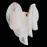 Бра из полупрозрачных овальных лепестков из стекла с металлическим основанием золотого цвета Nazaire Glass Lighting варинант исполнения - 1 | Loft Concept в Москве