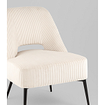 Кресло лаунж Бостон велюр рельефный молочный на черных ножках варинант исполнения - 2 | Loft Concept в Москве