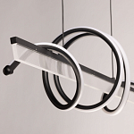 Люстра линейная черного цвета с волнообразным металлическим элементом Luke Lampco Tracer Lamp варинант исполнения - 7 | Loft Concept в Москве