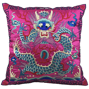 Декоративная подушка с вышивкой Chinese Dragon Pink