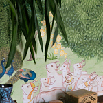 Обои ручная роспись Dandaka Glades Original colourway on painted Xuan paper варинант исполнения - 2 | Loft Concept в Москве