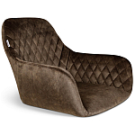 Барный стул со спинкой и подлокотниками на 4-х черных ножках Douglas Rhombus Коричневый Велюр варинант исполнения - 2 | Loft Concept в Москве