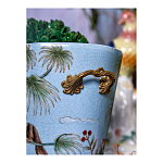 Кашпо из голубого фарфора с бронзовыми элементами Blue Garden варинант исполнения - 6 | Loft Concept в Москве