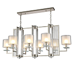 Люстра прямоугольной формы с 8-ю цилиндрическими плафонами из стекла Laurent варинант исполнения - 2 | Loft Concept в Москве