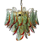 Люстра стеклянная с зелеными лепестками Green Leaf Fall варинант исполнения - 1 | Loft Concept в Москве