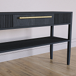 Дизайнерская Консоль с полкой и ящиком Primo Черный дуб варинант исполнения - 3 | Loft Concept в Москве