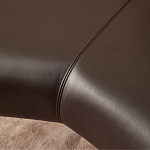 Кушетка с деревянным каркасом и сиденьем из коричневой натуральной кожи Moon Walnut Furniture варинант исполнения - 2 | Loft Concept в Москве