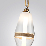 Подвесной светильник со стеклянным плафоном и декоративной вставкой из текстурного камня Tectona  варинант исполнения - 5 | Loft Concept в Москве