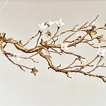 Люстра в виде золотой ветки с цветами Glass Flower Pendant Light варинант исполнения - 7 | Loft Concept в Москве