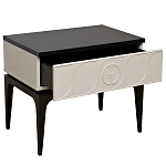 Тумбочка прикроватная с ящиком черно-серого цвета Noble Nightstand варинант исполнения - 2 | Loft Concept в Москве