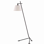 Торшер с черным наклонным корпусом и конусовидным абажуром Black Tripod варинант исполнения - 4 | Loft Concept в Москве