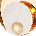 Бра с круглым плафоном из белого мрамора и золотистым металлическим обрамлением  Ginger & Jagger варинант исполнения - 2 | Loft Concept в Москве