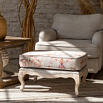 Мягкая банкетка из массива бука серая с растительным орнаментом Raffael Grey Floral Banquette варинант исполнения - 5 | Loft Concept в Москве