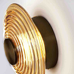 Бра с рельефным круглым плафоном янтарного цвета Savio Glass Disc Light варинант исполнения - 2 | Loft Concept в Москве